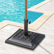 Outsunny Basamento per Ombrellone da Giardino in Resina e Acciaio in Stile Vintage, 44x44x32cm, Nero e Bronzo