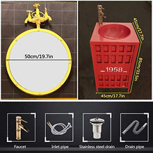 ZTGL Mobile da Bagno Industriale con Lavabo Combinato, Mobile da Bagno con Lavabo da Terra, 45x45x85 cm,Blu,Without Mirror