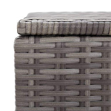 FAMIROSA Baule da Giardino in Polyrattan 100x50x50 cm Grigio