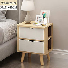 Comodino da Comodino con Gambe in Legno Massello|Tavolino da caffè con Angoli Arrotondati di Design|Comodini con Cassetto in Tessuto|Comodino Multifunzione|Maniglia Arc|Installazione Facile AA~
