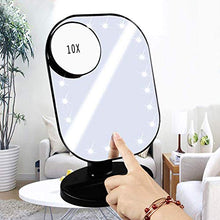 ZCCL Specchio per Il Trucco Illuminato con ingrandimento 10X, Specchio con Ventosa Illuminato per vanità cosmetica con luci a LED Rosa