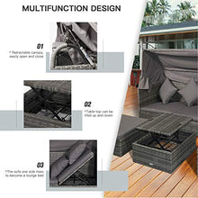Set Salotto da Giardino Divano 2 Poltrone e Tavolino in Rattan Grigio