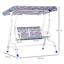 giordano shop Dondolo 2 Posti per Bambini 110x70x110 cm in Metallo e Poliestere Blu