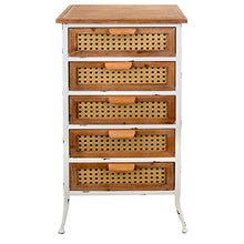 Vidal Regalos Mobile cassettiera Sinfonier marrone legno 5 cassetti fori design rustico antico 92 cm
