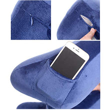 FSGD A Forma di U Cuscino di Corsa, Cuscino Gonfiabile Portatile Cuscino aeromobili, a Lunga Distanza, Treno, sede Dura, Sonno, Cuscino cervicale,Blu