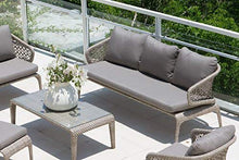 Divano da Giardino, L79 cm - H77 cm - L184 cm, Cuscini antimacchia, Struttura in Rattan, Resistente all'Usura e agli Agenti atmosferici