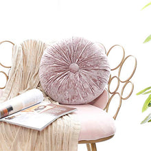 Nicole Knupfer, cuscino rotondo in velluto, cuscino per sedia da giardino, cuscino per schienale, cuscino decorativo per interni ed esterni (rosa)
