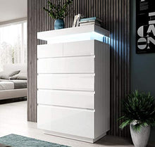 muebles bonitos Comò Melissa in Colore Bianco con LED RGB