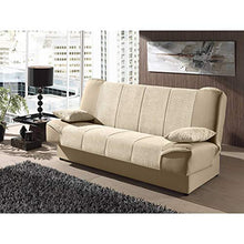 Divano letto clic clac convertibile in tessuto beige Alton