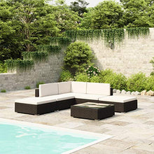 vidaXL Divano da Giardino Set 15 pz in Polirattan Nero Sofa con Cuscini Tavolo