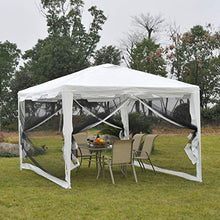 miozzi Gazebo in Tessuto PE con Zanzariera Bianco 4x3m