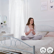 TecTake LETTO METALLO CON RETE STRUTTURA MATRIMONIALE MODERNO - modelli differenti - (180x200cm, Bianco | no. 401726)