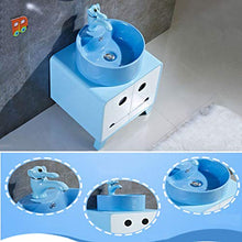 DZWSD Bambini Mobiletto da Bagno, lavandino/Specchio/Rubinetto/Armadio di stoccaggio 4 in 1, Asilo Nido Simpatico Cartone Animato, Set lavabo per Bambini