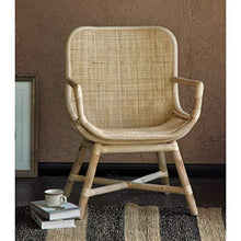 Sedia da Pranzo in Rattan Chaise Longue con Struttura in bambù Poltrona per Patio Terrazza Giardino Balcone Esterno