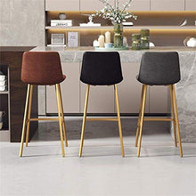 YS Sedia Stile Moderno Bancone Cucina Colazione Gambe in Metallo Sedile in Ecopelle Sgabello da Bar,65 cm,65 cm