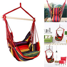 ORIYUKKI Sedia a Dondolo, Amaca a Poltrona, Sedia Amaca, Poltrona Sospesa Fornita di 2 Cuscini, Perfetta per Interno/Esterno Casa Camera da Letto Giardino(Bastoncini di Legno Non Inclusi)
