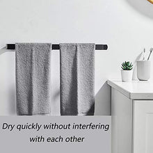 JKMQA Adesivo Forte Portasciugamani da Parete 33/53 cm,Appendi Asciugamani Bagno,Colla Brevettata + Autoadesivo,Alluminio,Finitura Opaca,Nero