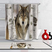 Combinazione Bagno. Immagini Chiare E Colori Vivaci Rendono Il Tuo Bagno Pieno di Vita. Accessori da Bagno. Lupo nel Bosco.