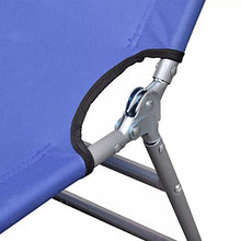 vidaXL Lettino Prendisole Pieghevole con Cuscino poggiatesta e Schienale Regolabile Blu