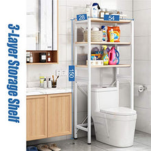Gjfhome Scaffale sopra WC Mobile per Lavatrice Scaffale da Bagno sopra Toilette Armadietto Salvaspazio Mensole Versatile, 21.2"L X 11" W X 59" H(Bianco)