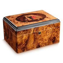 YCDJCS Umidificatori Humidor Cigar Box Cigar Box di stoccaggio con l'igrometro e umidificatore a Doppio Strato Grande capacità di Legno di Pino Foderato Cigar Humidor Regalo
