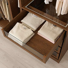 KOMPLEMENT cassetto con frontale in vetro 67,8x56,9x16 cm effetto frassino tinto marrone
