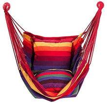 Jilibaba - Sedia a dondolo con 2 cuscini per interni, giardino, colore: arcobaleno