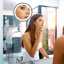 Womdee Specchio Ingranditore, LED Specchio Trucco, Rotazione di 360 Gradi con Collo di Cigno Regolabile, Specchio Bagno con aspirazione, Cordless Portatile Specchio da Parete