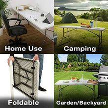 AWJ Tavolo da Picnic Tavolo Pieghevole 5FT / 1.52M Tavolo da Campeggio Pieghevole Resistente per Barbecue Picnic Party