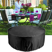 Patio Plus - Copritavolo da giardino, rotondo, 130 x 71 cm, impermeabile, anti-UV 600D, in tessuto Oxford, copertura circolare, colore: grigio