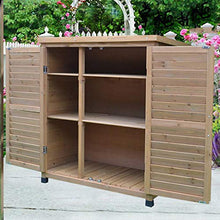 QILIN Ripostiglio da Giardino, Armadio di Stoccaggio in Legno per Esterni, con 2 Ante E Ripiani Impiombati, Molto Adatto per Casa, Giardino, Terrazza E Balcone (Colore caffè Chiaro)
