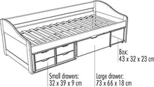 Esidra Beacon Letto con Vani Contenitore e Casetti, Bianco, Singolo, 97x206x70 cm, vetro