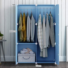 Locker Gitter Armadio Armadio 2-Hanging Archivi Rimovibili di Plastica Scaffali 6 Porte Abbigliamento Home Camera Blu 75X47X111CM MUMUJIN
