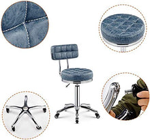 JXLBB, sgabello per computer, sedia di bellezza, puleggia da lavoro con schienale per barbiere, sedia per parrucchiere, per parrucchiere, colore blu