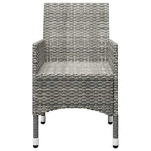 FAMIROSA Set Bistrot Giardino 3 pz Polyrattan e Vetro Temperato Grigio-8379