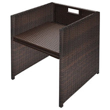 Festnight Set da Pranzo da Giardino con Cuscini, Tavolo Sedie da Giardino, Set Mobili da Giardino in Polyrattan Marrone 11 pz