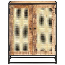 vidaXL Credenza 60x35x75 cm in Legno di Mango Grezzo e Canna Naturale