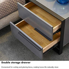 Comodino in Legno Massello Elegante, Moderno Stile Cabinet Cabina Armadio Comodino, 2 Cassetti E Supporto in Metallo, Decorazione Camera Da Letto, 50 * 40 * 50 Cm