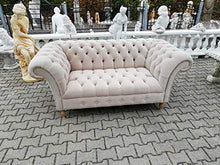 JVmoebel Design Chesterfield, divano in tessuto a 2 posti