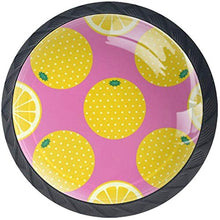 Modello giallo pop art di agrumi Pomelli per Porta Set di 4 Pomelli per Mobili Manopole per Cassetti Cucina Armadio Vetro