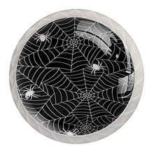 Halloween Spinnennetz 4 PCS Pomelli per Porta, Pomolo per Mobile, Pomelli per Mobili con Viti, Maniglia per Armadietto, Pomelli per Porta, Pomelli per Cassetti per Porta, Armadio, Cassetto e Credenza
