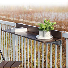 HRXQ Tavolo da Balcone Sospeso a Parete Pieghevole, Tavolo da Parete Pieghevole da Appendere Tavolo da Ringhiera Regolabile (Colore: caffè, Dimensioni: 4 Dimensioni)