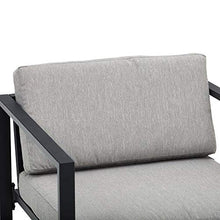 Set Salotto da Giardino Divano 2 Poltrone e Tavolino in Alluminio Grigio e Nero