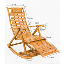 Iyom Sedia Zero Gravity, Chaise Longue, Sedia a Dondolo Pieghevole in Legno Balcone Sedia con Schienale Regolabile in bambù con poggiatesta e Massaggio ai Piedi Lettini Prendisole per Esterni Sedia