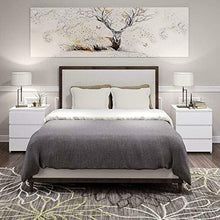 Dioche - Comodino moderno bianco lucido, con 3 cassetti, mobili per camera da letto, 45 x 38,2 x 56 cm