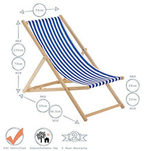 Harbour Housewares Sedia a Sdraio Pieghevole Tradizionale - Regolabile - Panna