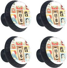 Simbolo della cultura giapponese Pomelli per Porta Set di 4 Pomelli per Mobili Manopole per Cassetti Cucina Armadio Vetro