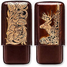 TYUIOO Similpelle Rivestito Cedro Cigar Holder Caso di Corsa 3 Count (Brown)