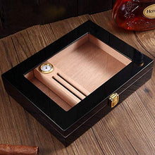 SCDZS Cigar Box Humidor Viaggi - con igrometro e umidificatore Transparent Glass Window Cigar Box Box di Viaggio Cigar Box Portatile Rimovibile