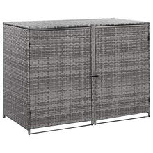 OUSEE Copribidone Rifiuti Doppio in Polyrattan Antracite 148x77x111cm